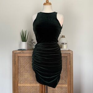 Express dark green Velvet Bodysuit size S & Skirt size M set
